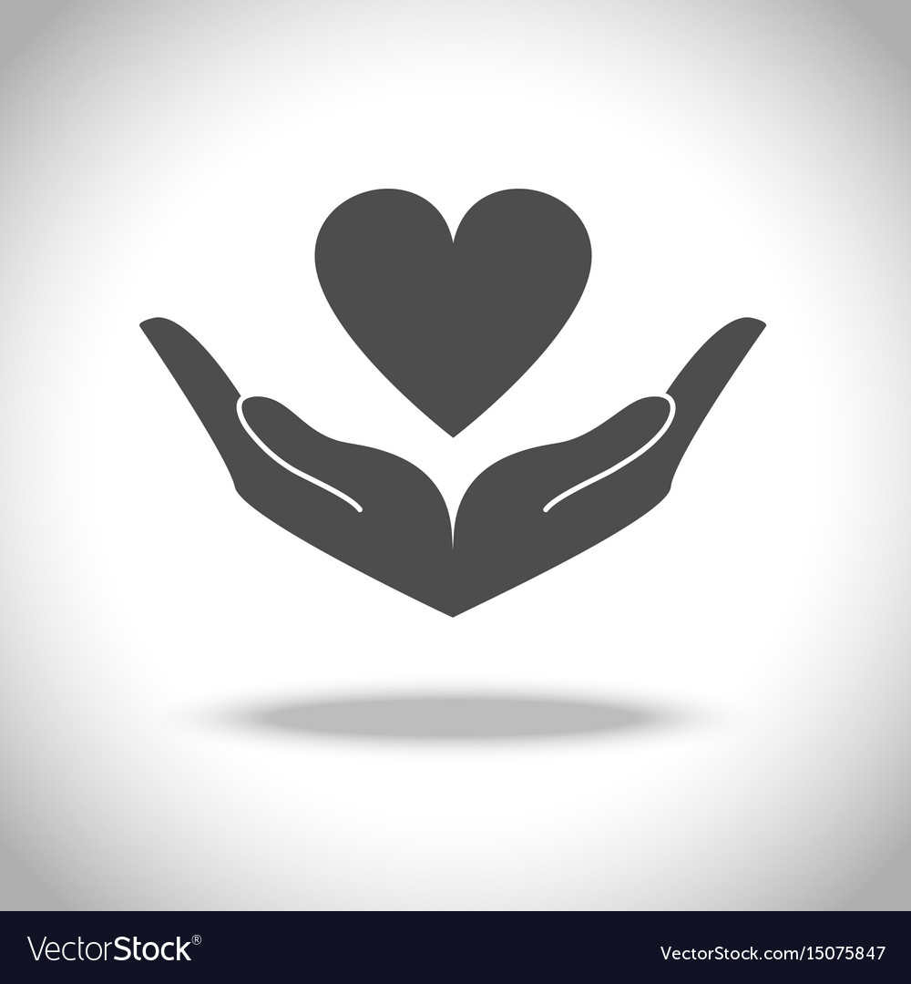 Hand and heart icon Royalty Free Vector Image - VectorStock