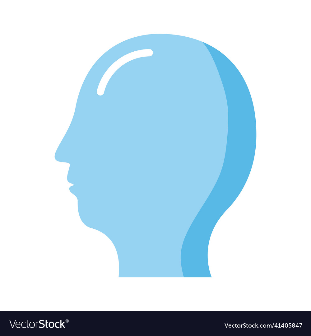 Head blue profile Royalty Free Vector Image - VectorStock