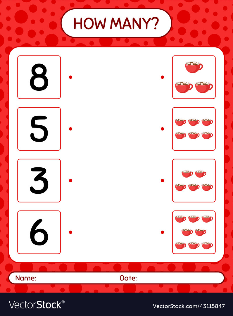 How many counting game with marshmallow on hot vector image How many counting game with marshmallow on hot