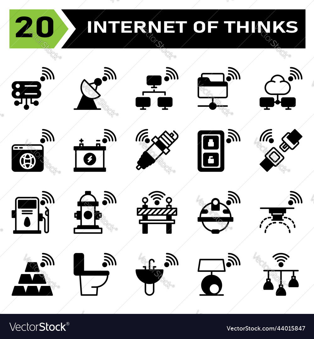 Internet of things icon set include server vector image Internet of things icon set include server