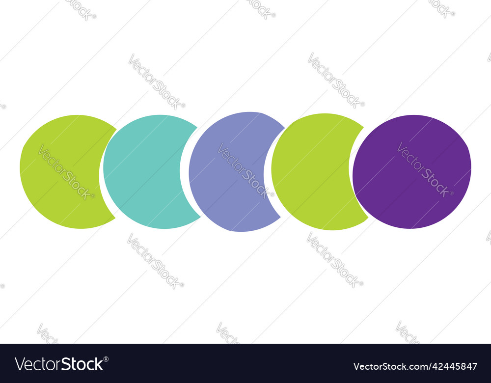 Intersecting overlapping circles rings element vector image Intersecting overlapping circles rings element