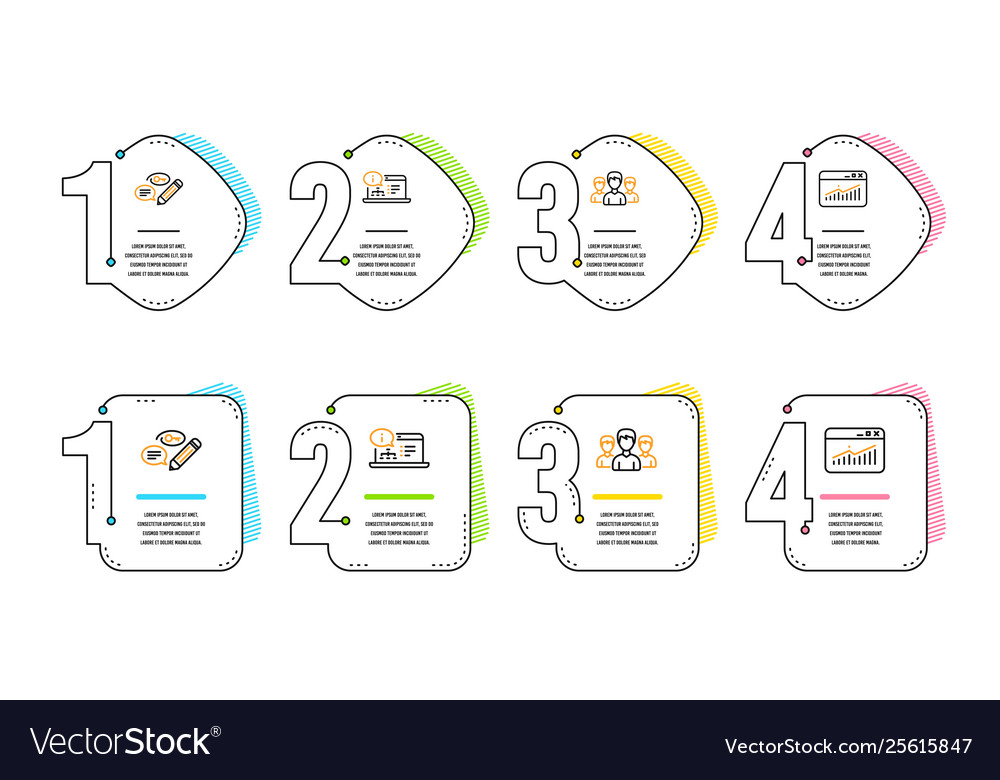 Keywords group and online documentation icons set Vector Image Keywords group and online documentation icons set