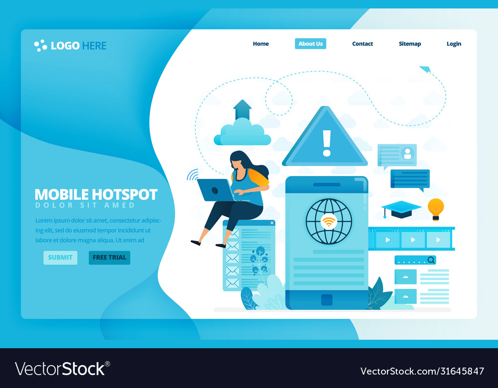 landing-page-design-wifi-and-hotspot-royalty-free-vector