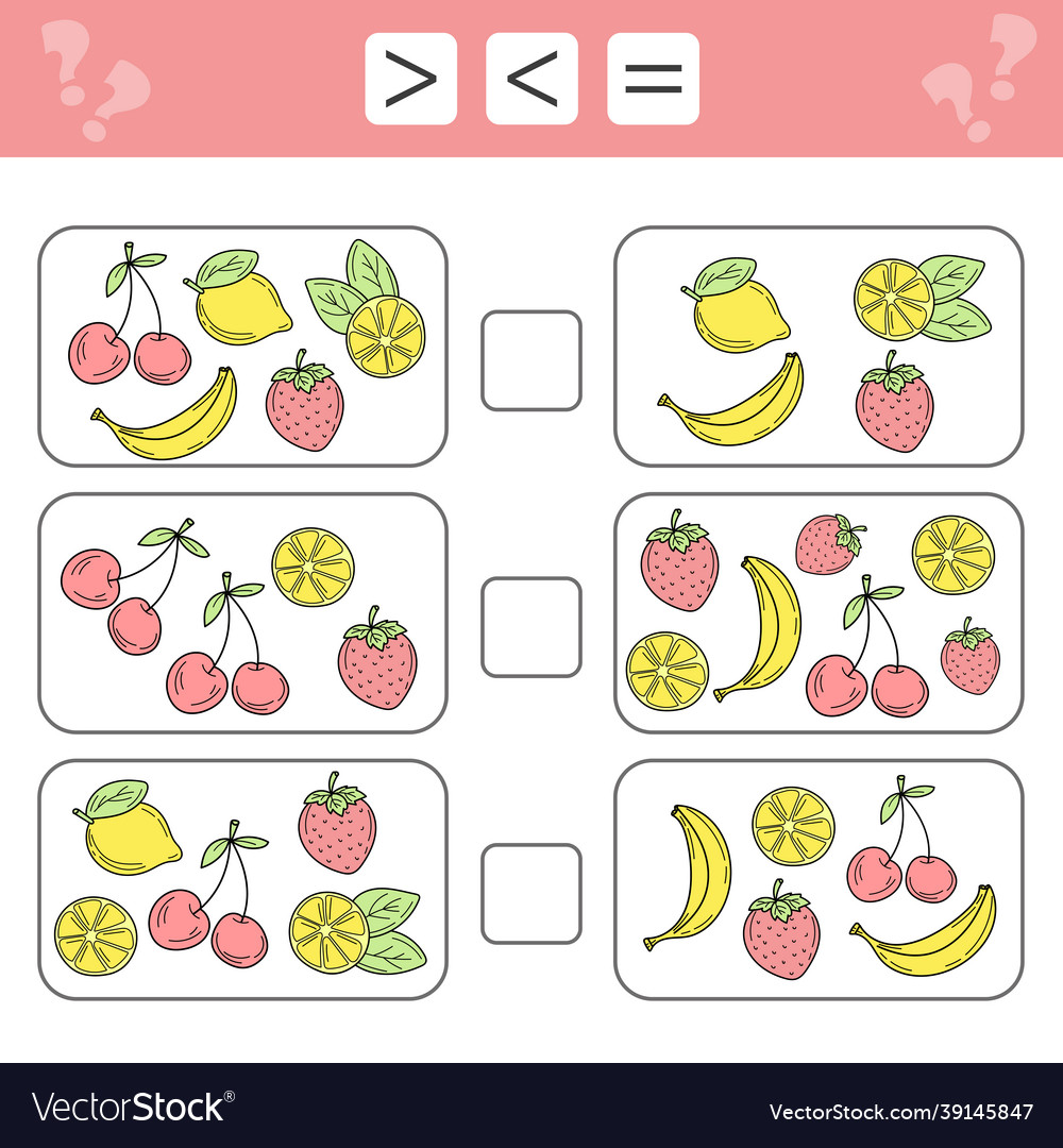 Weniger als mehr gleiche Anzahl als viele vector image Weniger als mehr gleiche Anzahl als viele
