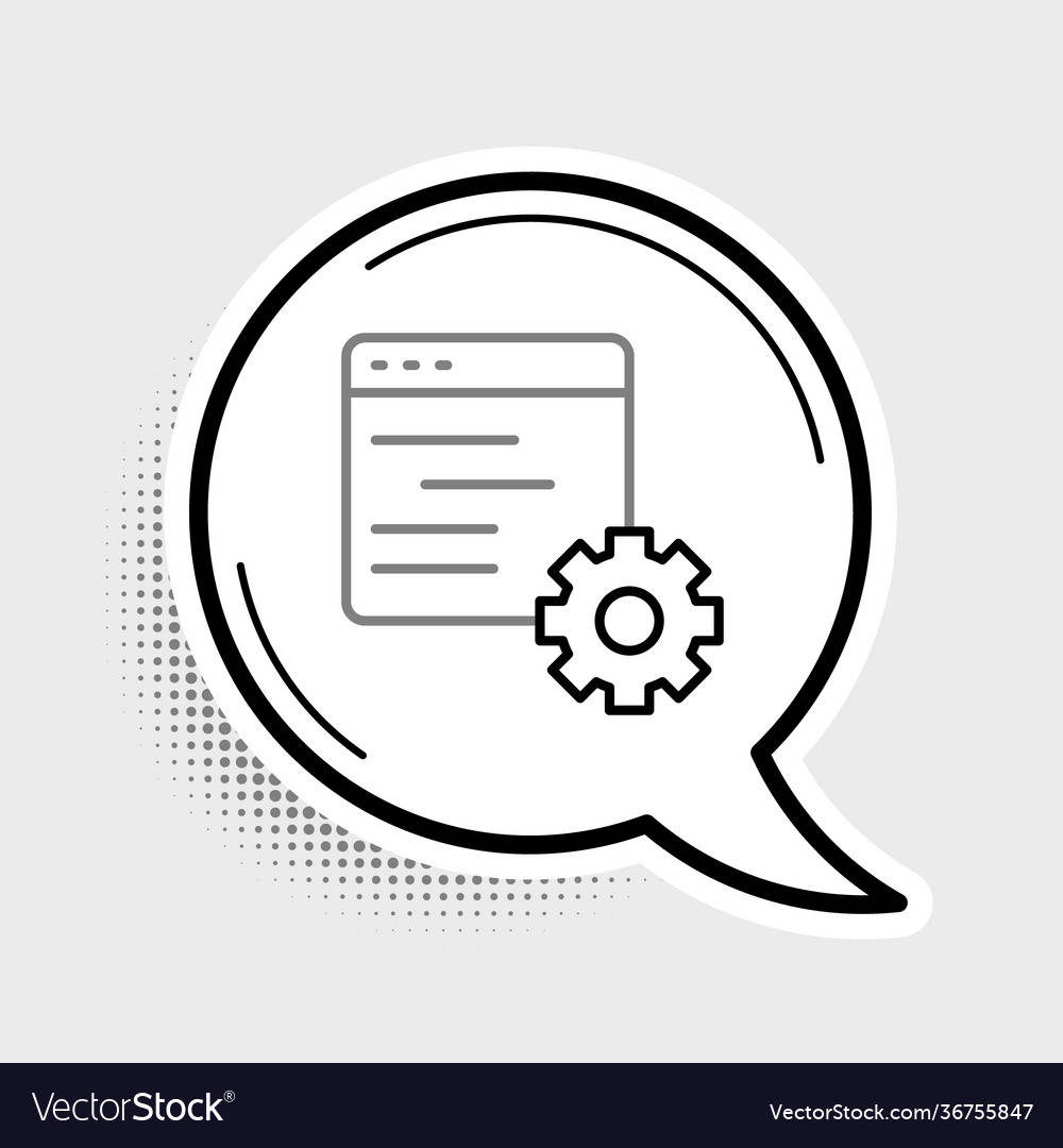 Line computer api interface icon isolated on grey Vector Image Line computer api interface icon isolated on grey
