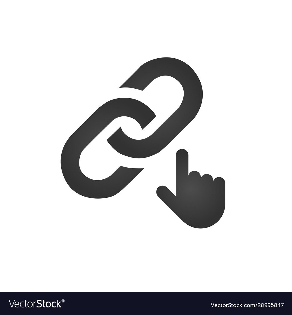 Link icon with click hand internet link concept Vector Image