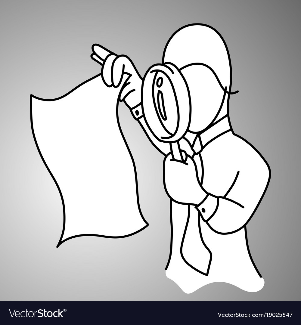 Man Using Magnifying Glass