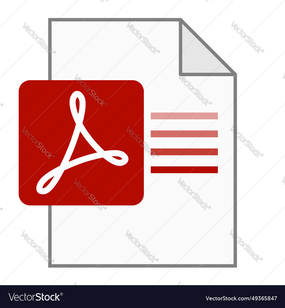 Modern flat design of pdf file icon for web vector image Modern flat design of pdf file icon for web
