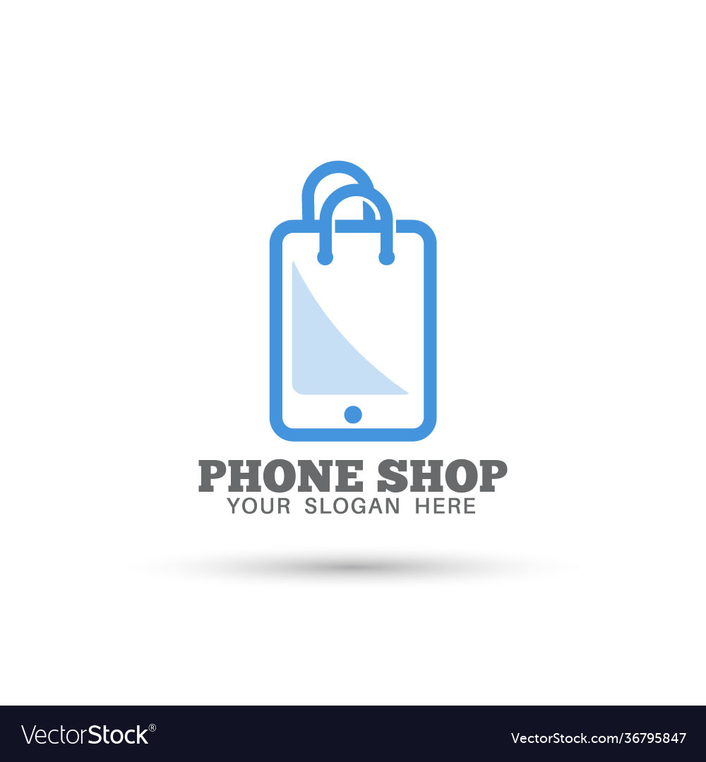 Modern unique shop logo design Royalty Free Vector Image