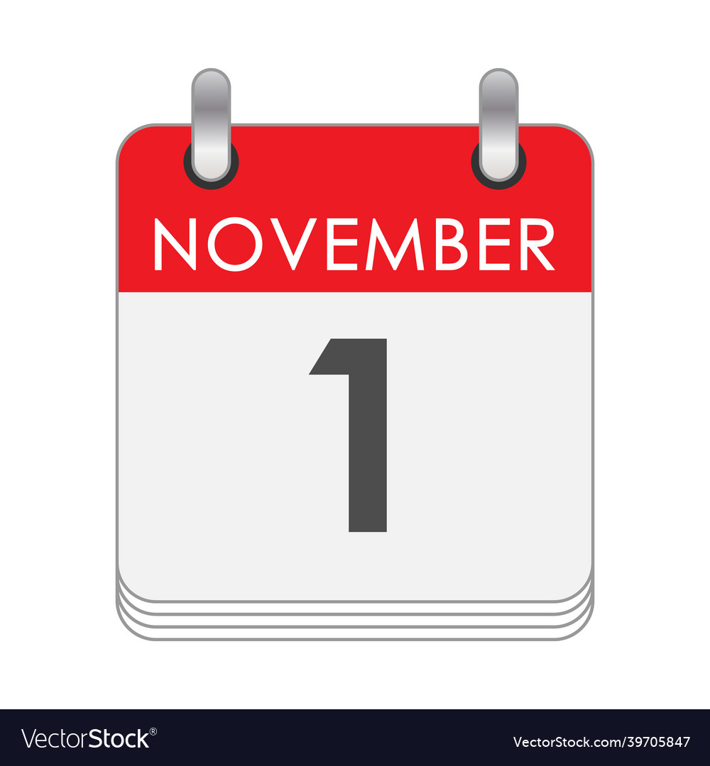 November 1 a leaf of the flip calendar royalty free vector