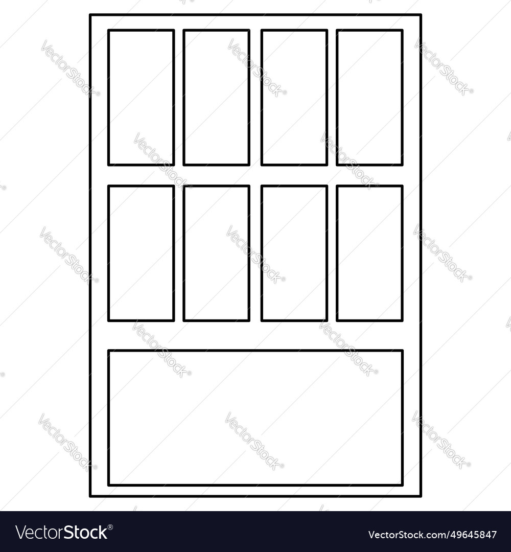 Rectangular window outline for house isolated