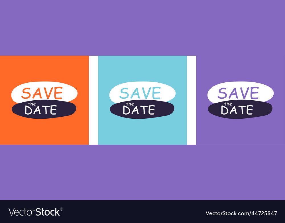 Save the date post in modern style set different vector image Save the date post in modern style set different
