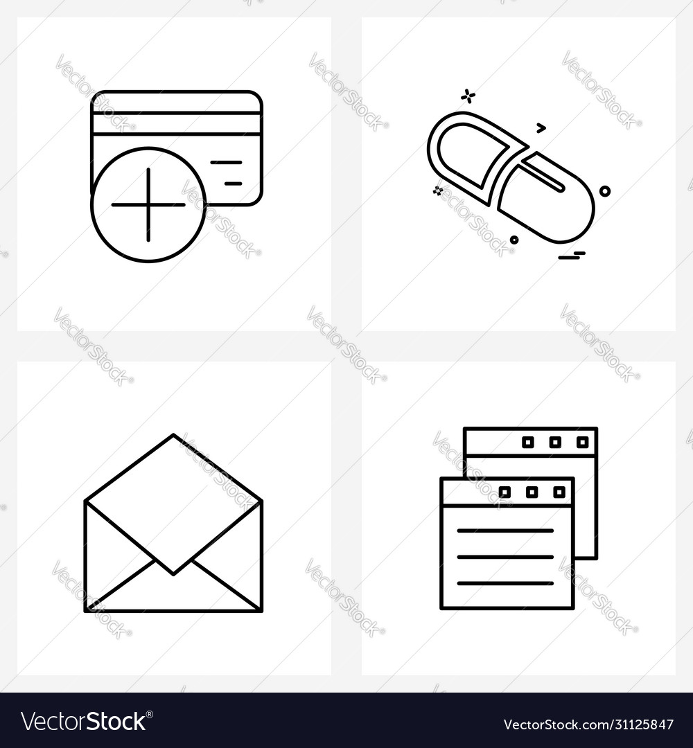 Set 4 ui icons and symbols for add browser