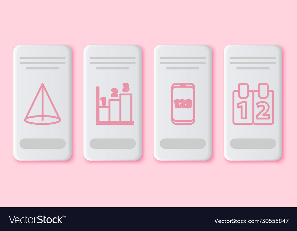 Set line graph schedule chart diagram vector image Set line graph schedule chart diagram