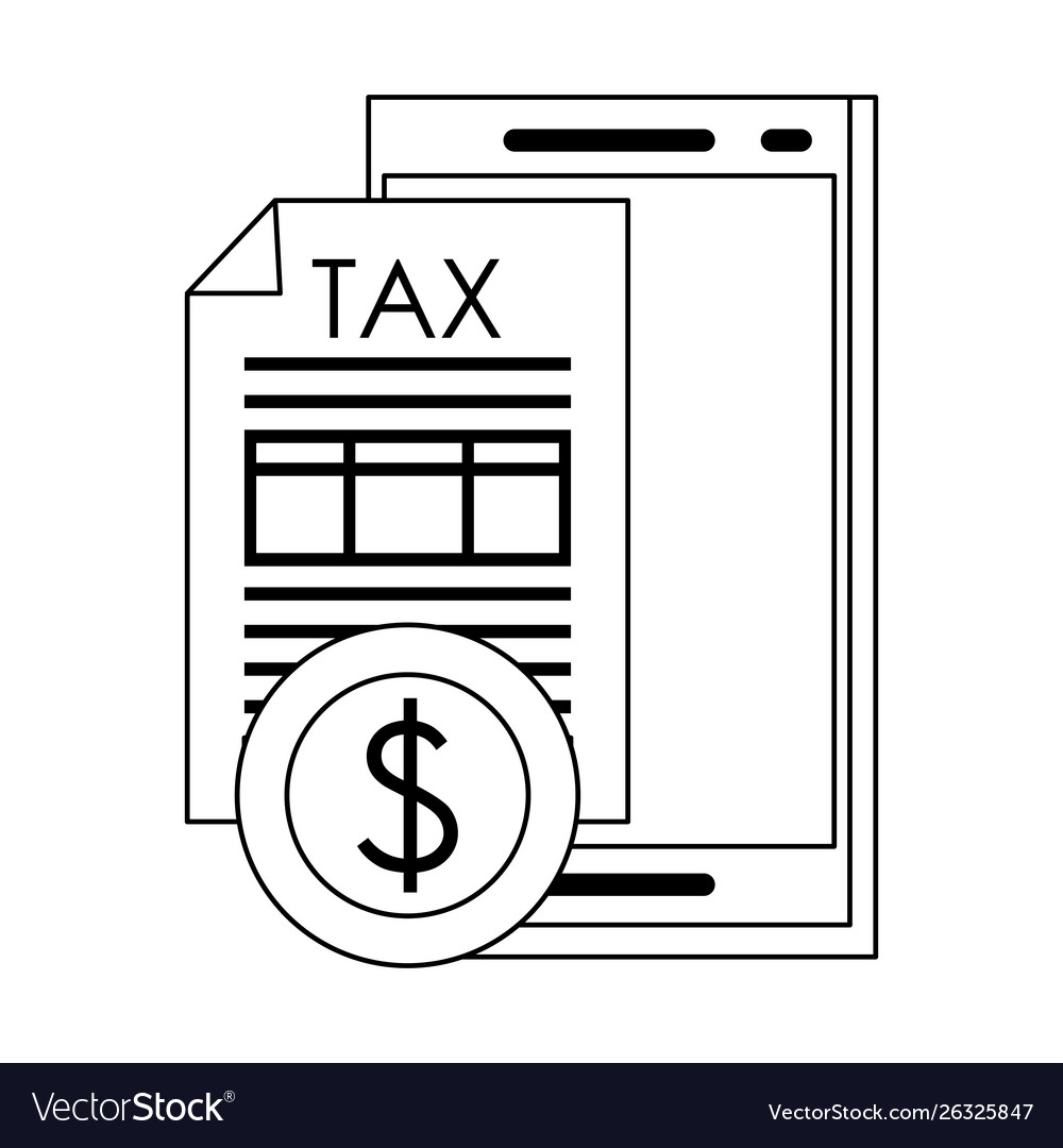 State government tax business cartoon in black Vector Image