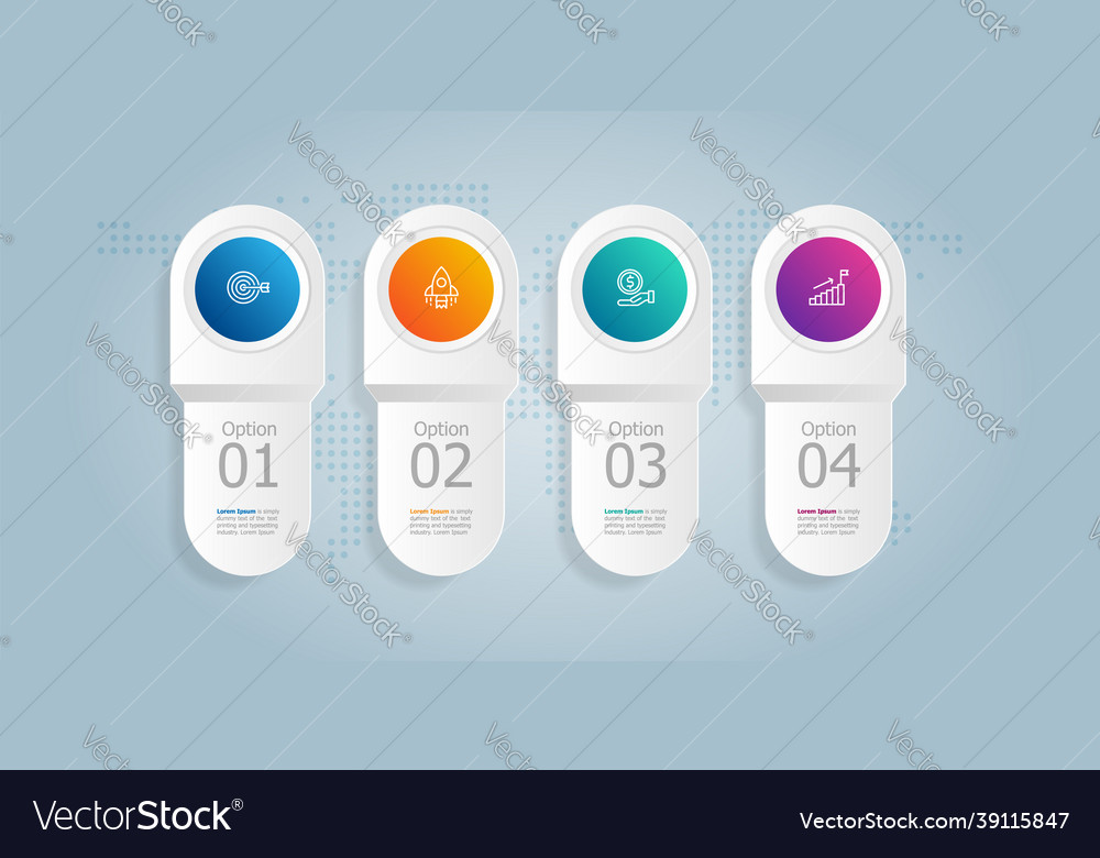 Tab bar horizontal infographic element