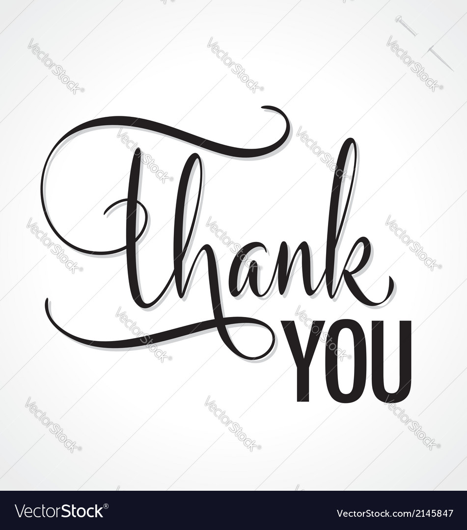 Thank you hand lettering Royalty Free Vector Image