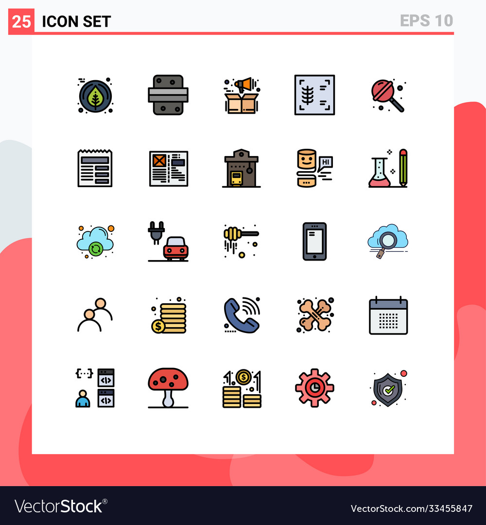 User interface pack 25 basic filled line flat