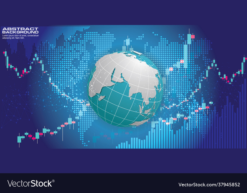 Abstract technology circles and world map