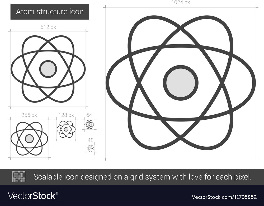 Atom structure line icon