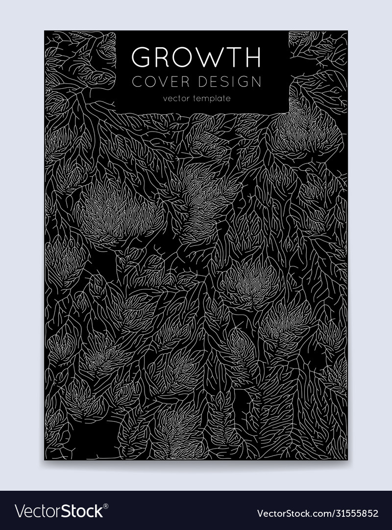 Cover with generative branch growth pattern vector image Cover with generative branch growth pattern