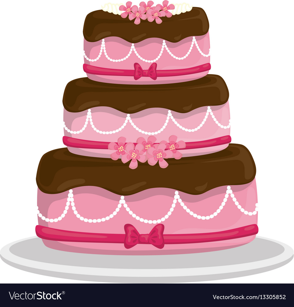 Delicious Birthday Cake Royalty Free Vector Image