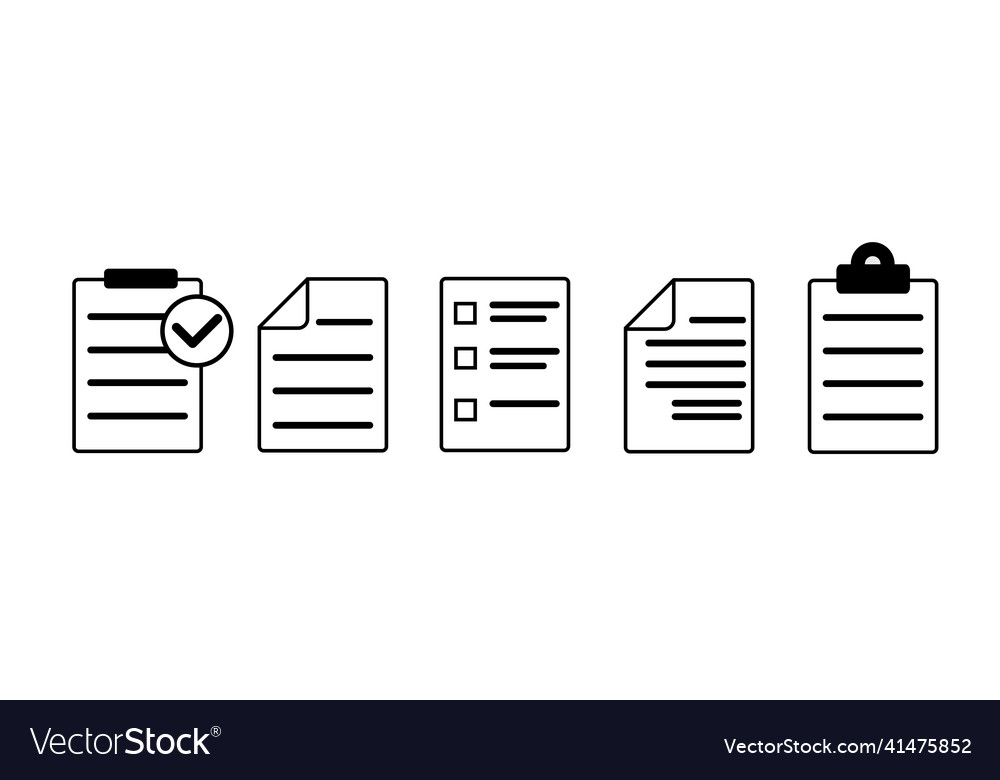 Document symbol set icons isolate vector image Document symbol set icons isolate