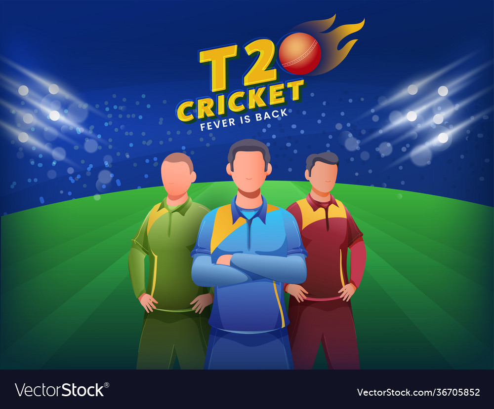 Faceless cricketers player in different attire vector image Faceless cricketers player in different attire