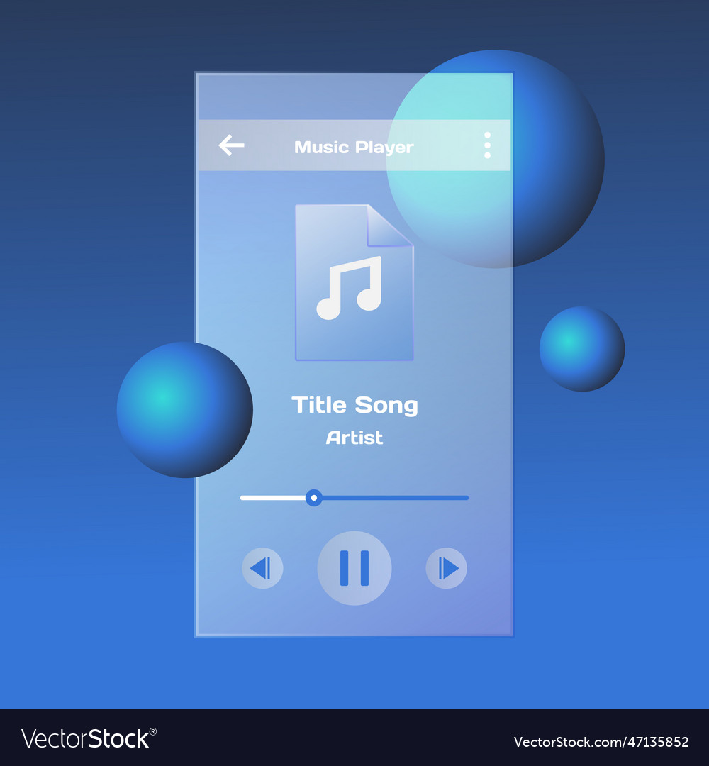 Glassmorphism music player element kit template