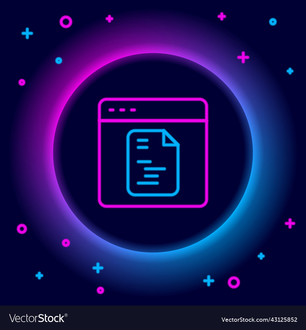 Glowing neon line software web developer