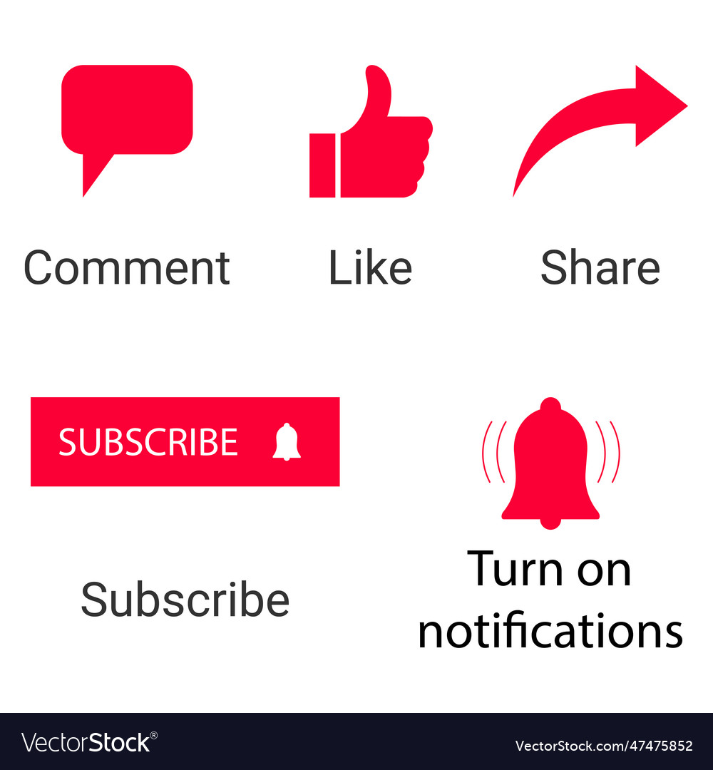 Icon set for channel and social networks like Vector Image