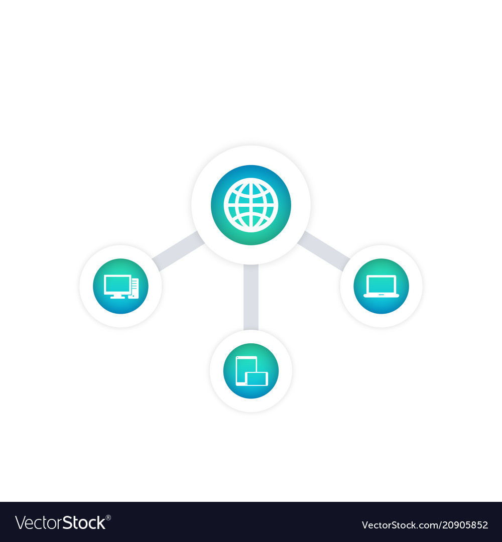 Network connection to server vector image Network connection to server