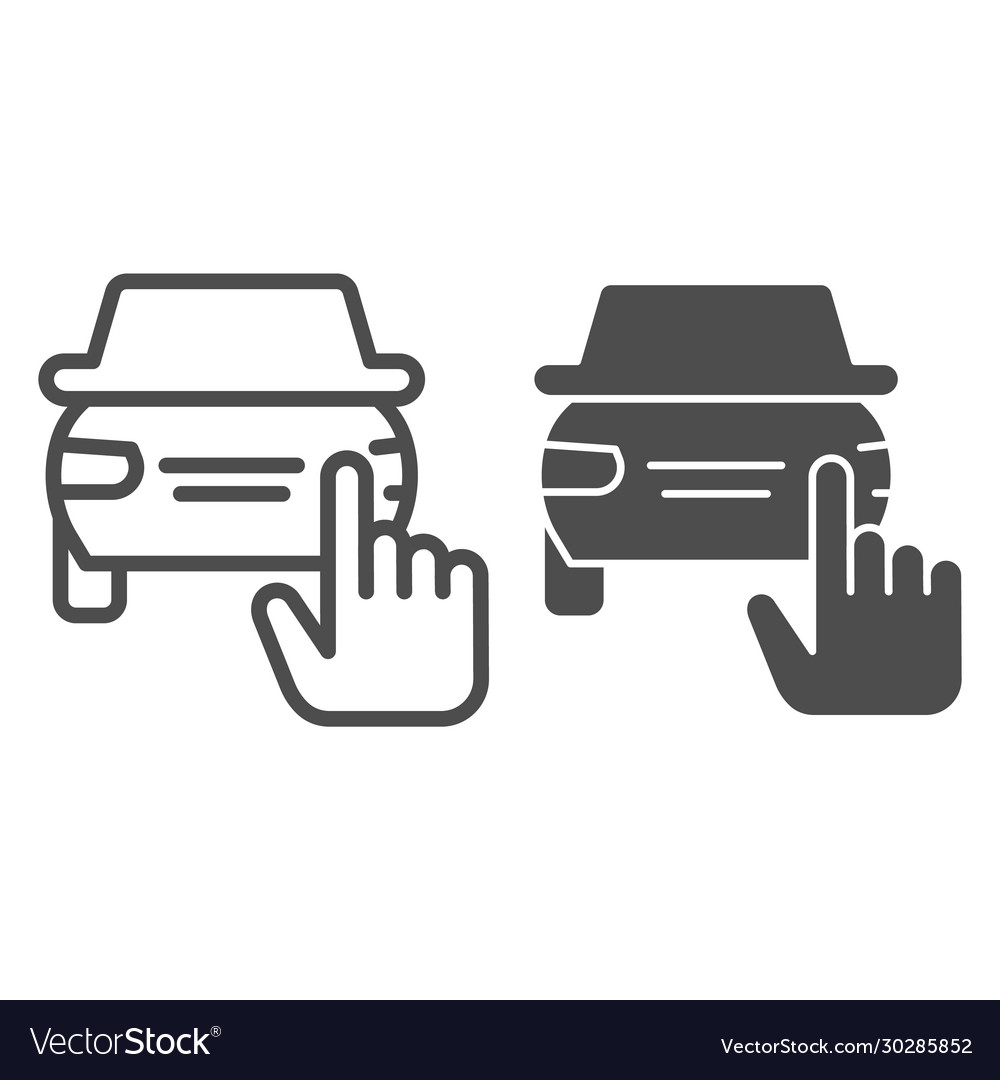 Rent selection or choosing line and solid icon