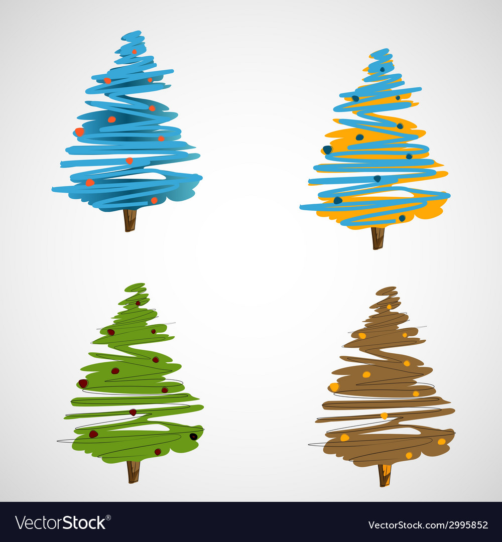 Set of trees on a light background