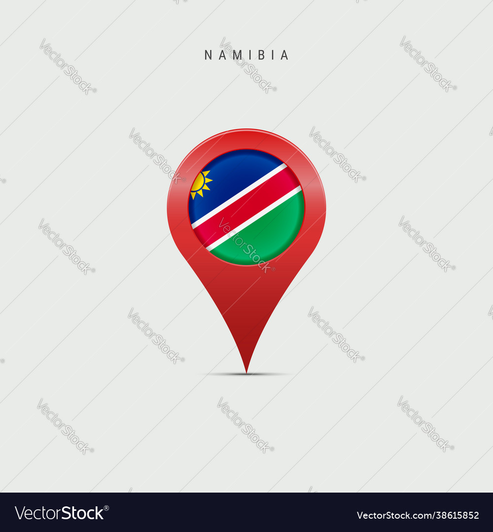 Teardrop map marker with flag namibia
