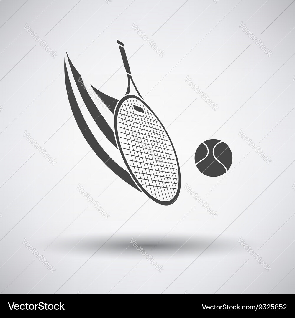 Tennis racket hitting a ball icon Royalty Free Vector Image