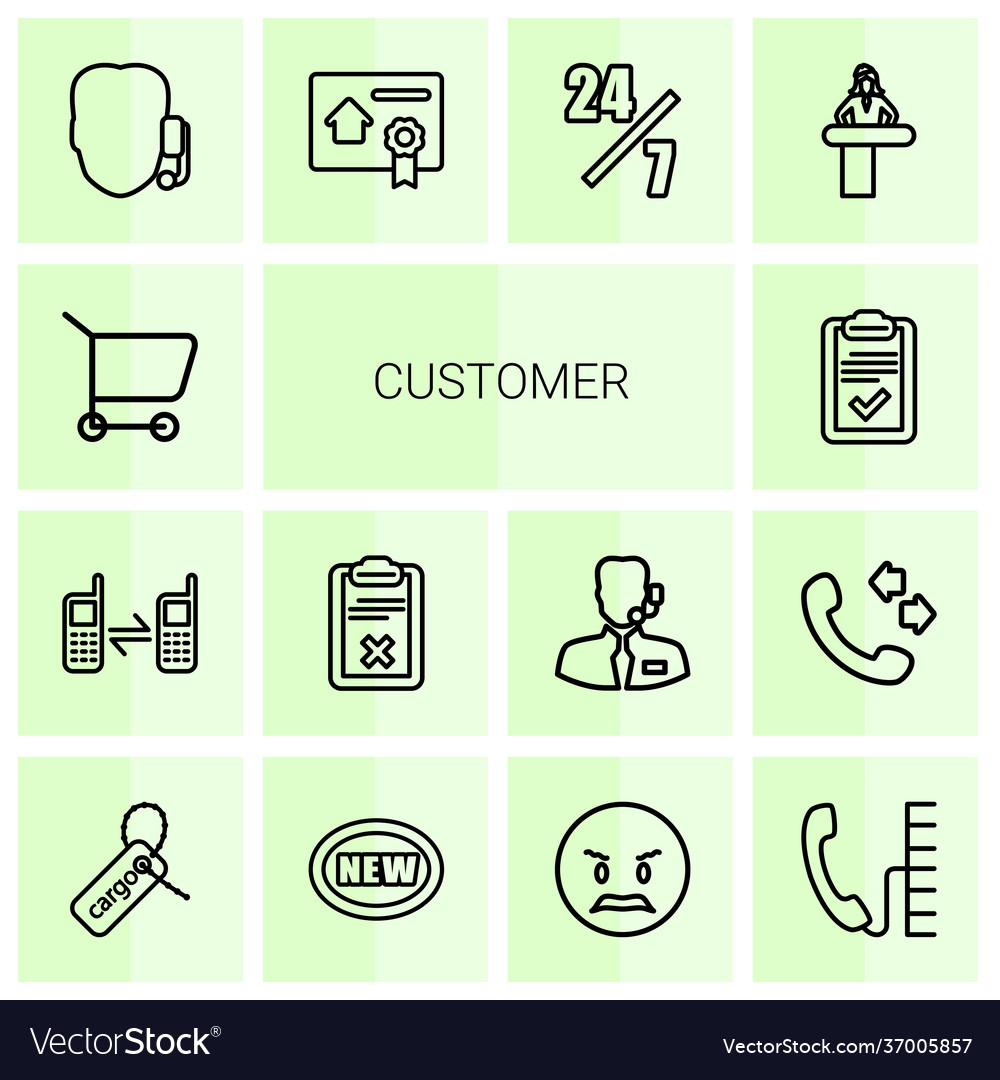 14 customer icons Royalty Free Vector Image - VectorStock