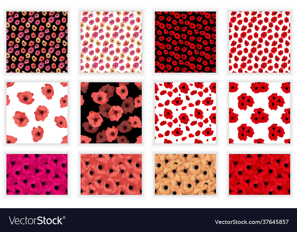 Abstract Poppy Seamless Pattern