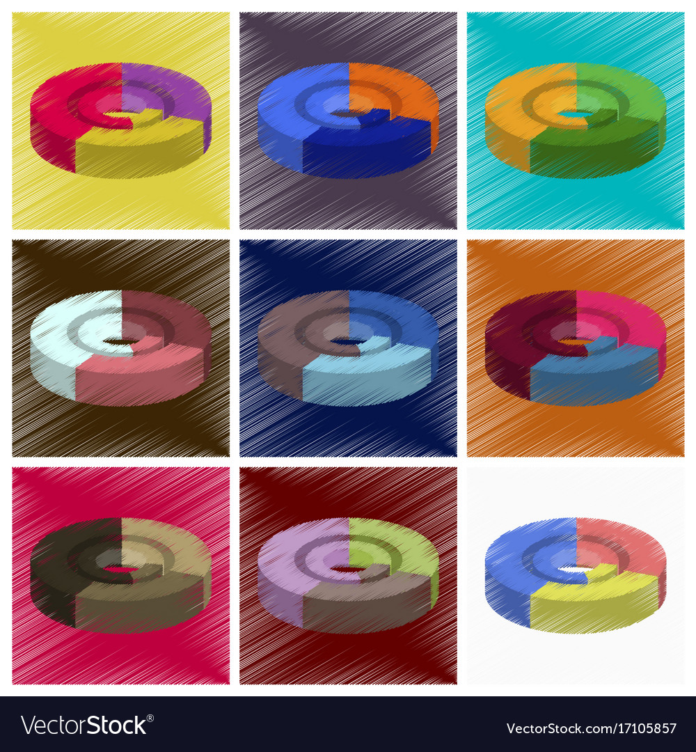 Assembly flat shading style icons economic graphs