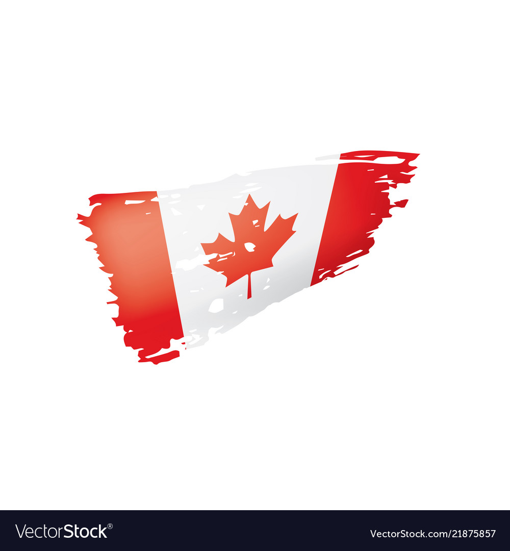 Canada flag on a white