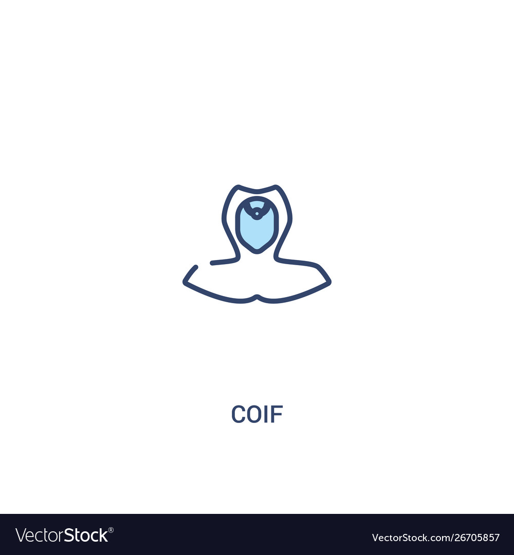 Coif concept 2 colored icon simple line element