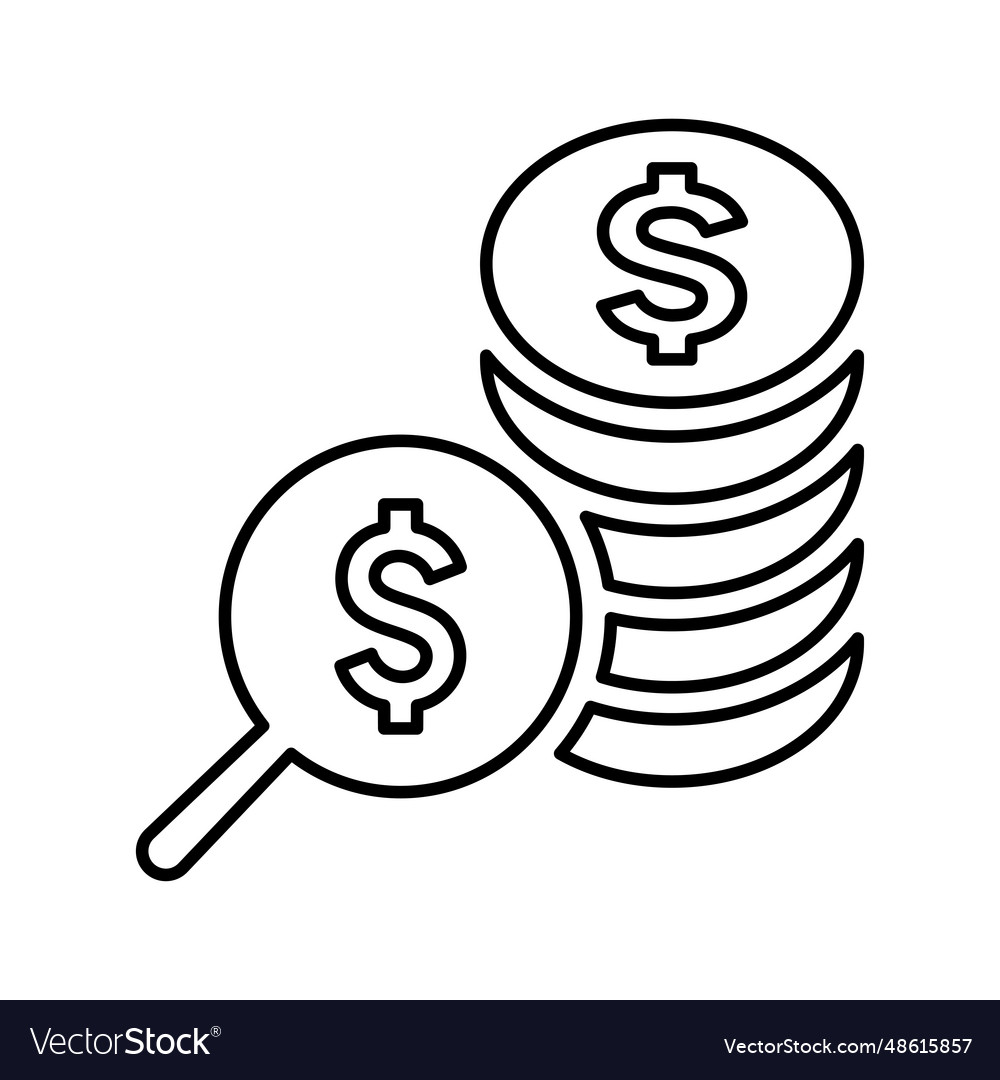 Funding source finding icon line outline design