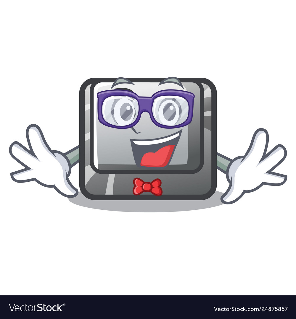 Geek button b isolated with cartoon vector image Geek button b isolated with cartoon