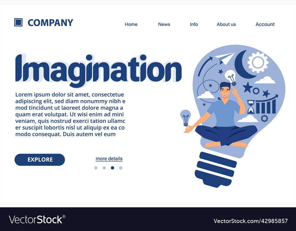 Imagination suitable for web landing page ui Vector Image Imagination suitable for web landing page ui
