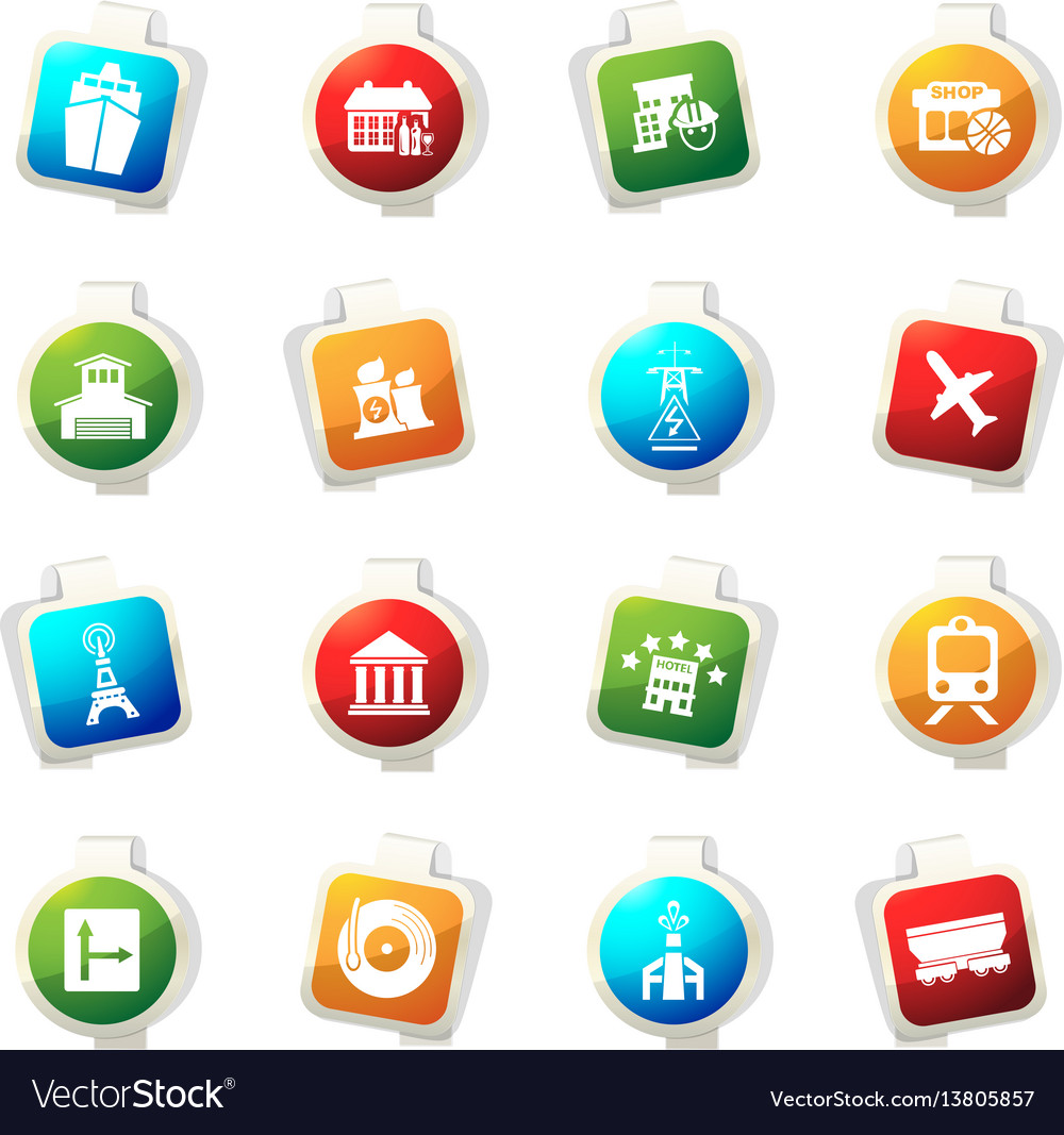 Infrastucture of the city icons set