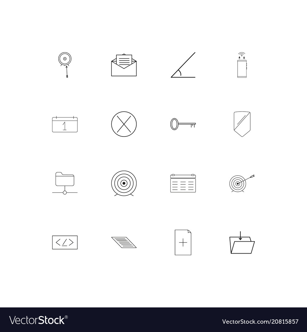 Internet technologies linear thin icons set