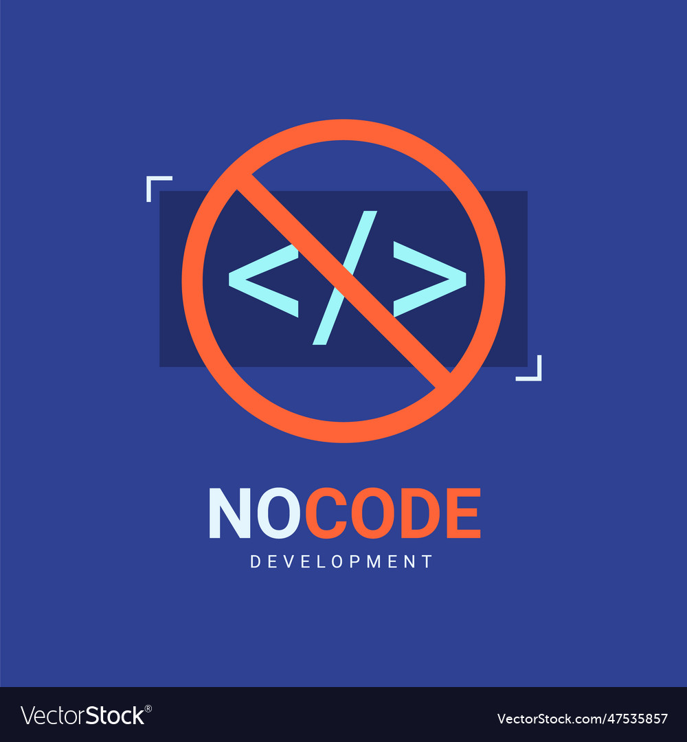 Low coding developing application background vector image Low coding developing application background