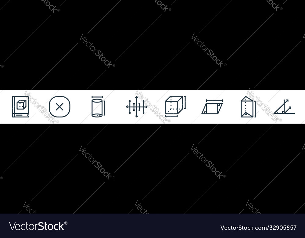 Mathematics line icons linear set quality