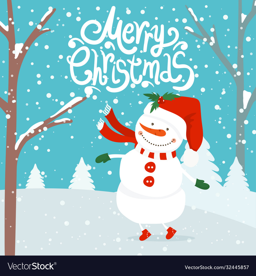 Merry christmas and happy new year winter Vector Image Merry christmas and happy new year winter