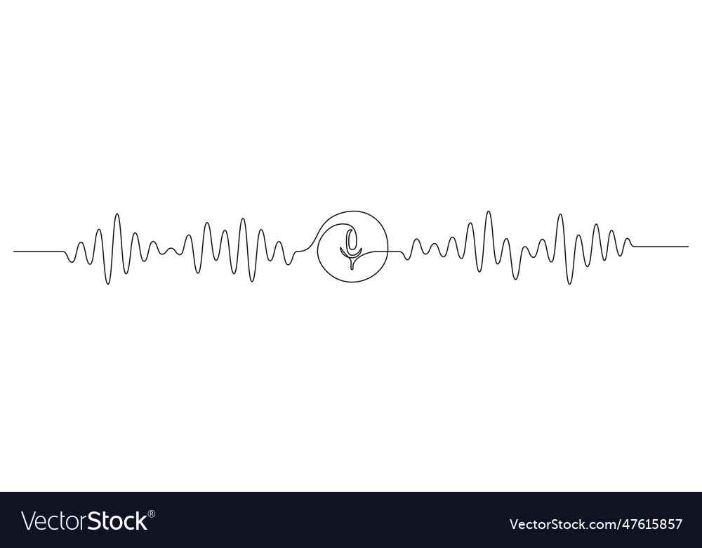 One continuous line drawing of music player